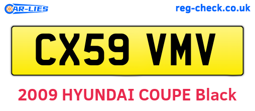 CX59VMV are the vehicle registration plates.