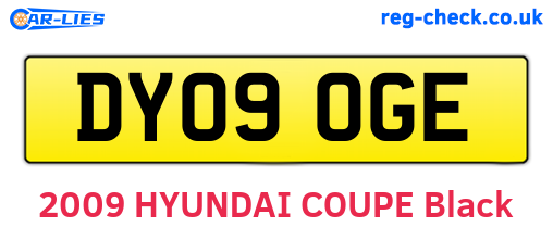 DY09OGE are the vehicle registration plates.