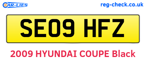 SE09HFZ are the vehicle registration plates.