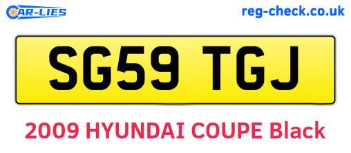 SG59TGJ are the vehicle registration plates.