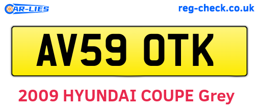 AV59OTK are the vehicle registration plates.