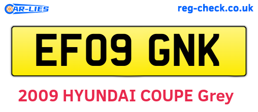 EF09GNK are the vehicle registration plates.