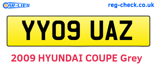 YY09UAZ are the vehicle registration plates.