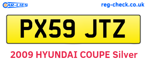 PX59JTZ are the vehicle registration plates.