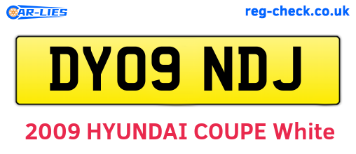 DY09NDJ are the vehicle registration plates.