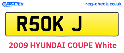R5OKJ are the vehicle registration plates.