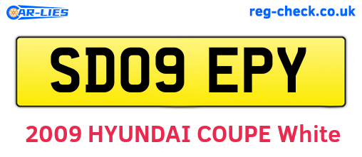 SD09EPY are the vehicle registration plates.