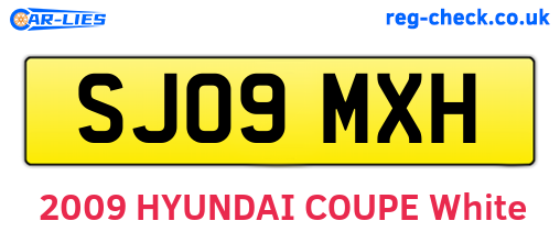 SJ09MXH are the vehicle registration plates.