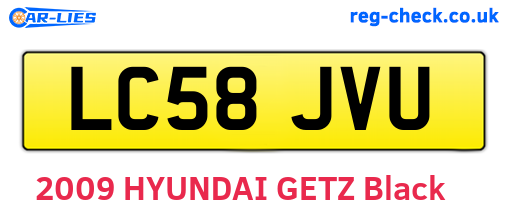 LC58JVU are the vehicle registration plates.