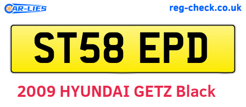 ST58EPD are the vehicle registration plates.