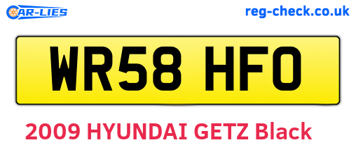WR58HFO are the vehicle registration plates.