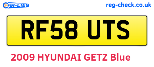 RF58UTS are the vehicle registration plates.