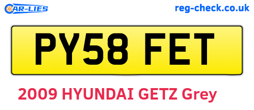 PY58FET are the vehicle registration plates.