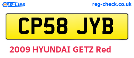 CP58JYB are the vehicle registration plates.