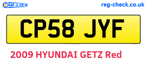 CP58JYF are the vehicle registration plates.