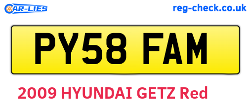 PY58FAM are the vehicle registration plates.