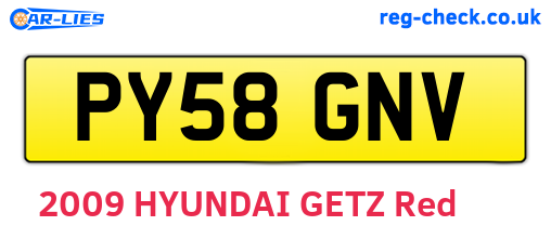 PY58GNV are the vehicle registration plates.