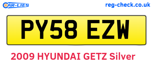 PY58EZW are the vehicle registration plates.