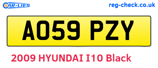 AO59PZY are the vehicle registration plates.