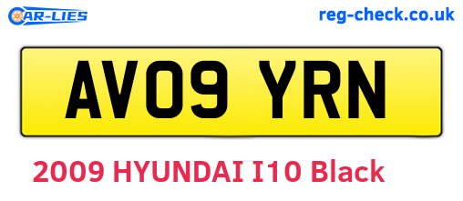 AV09YRN are the vehicle registration plates.