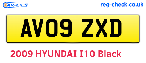 AV09ZXD are the vehicle registration plates.
