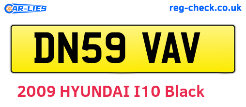 DN59VAV are the vehicle registration plates.