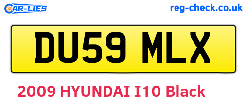 DU59MLX are the vehicle registration plates.