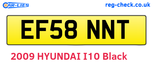 EF58NNT are the vehicle registration plates.