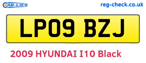LP09BZJ are the vehicle registration plates.