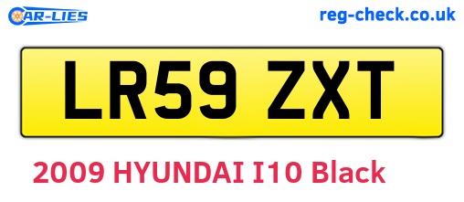 LR59ZXT are the vehicle registration plates.