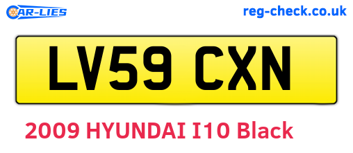 LV59CXN are the vehicle registration plates.