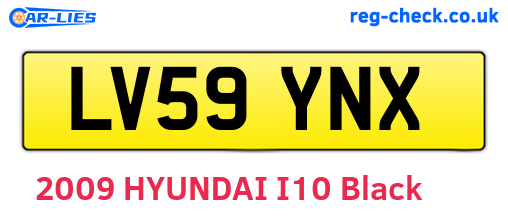 LV59YNX are the vehicle registration plates.