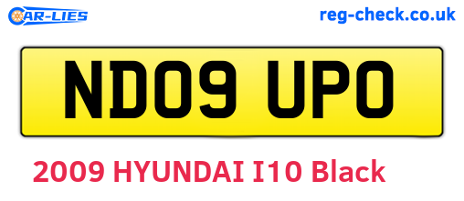 ND09UPO are the vehicle registration plates.