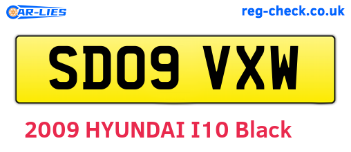 SD09VXW are the vehicle registration plates.
