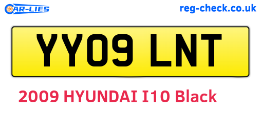 YY09LNT are the vehicle registration plates.