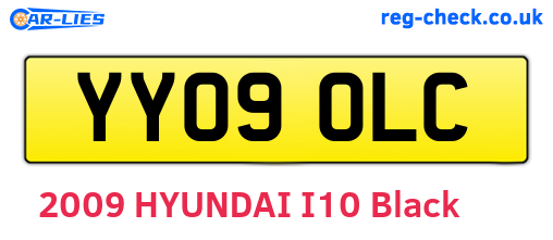 YY09OLC are the vehicle registration plates.