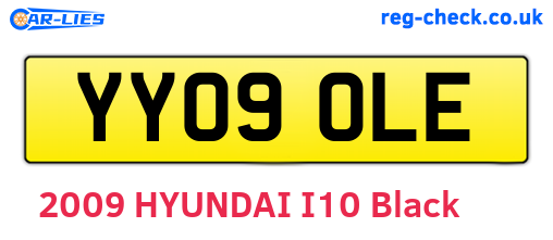 YY09OLE are the vehicle registration plates.