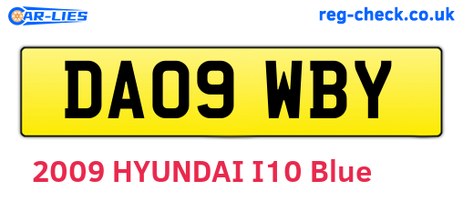 DA09WBY are the vehicle registration plates.