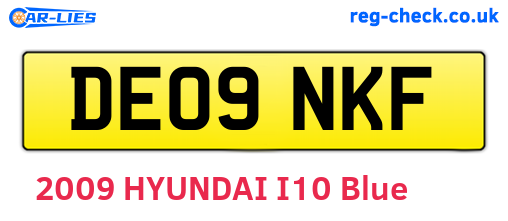 DE09NKF are the vehicle registration plates.