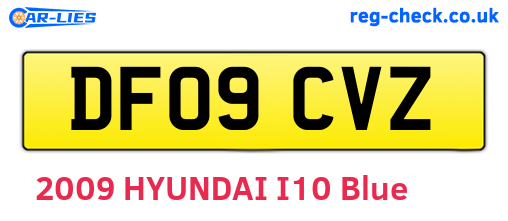 DF09CVZ are the vehicle registration plates.