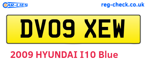 DV09XEW are the vehicle registration plates.
