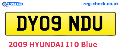 DY09NDU are the vehicle registration plates.