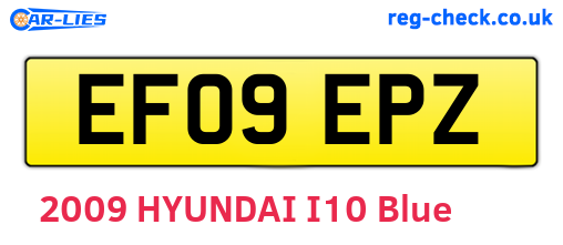 EF09EPZ are the vehicle registration plates.