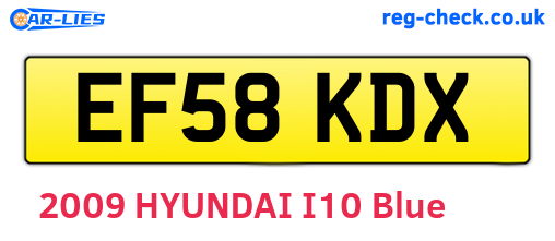 EF58KDX are the vehicle registration plates.