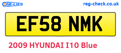 EF58NMK are the vehicle registration plates.
