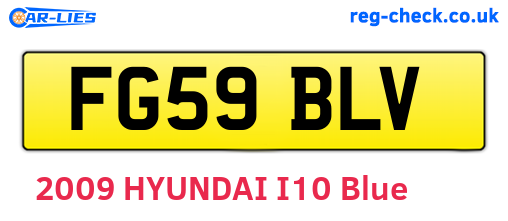 FG59BLV are the vehicle registration plates.