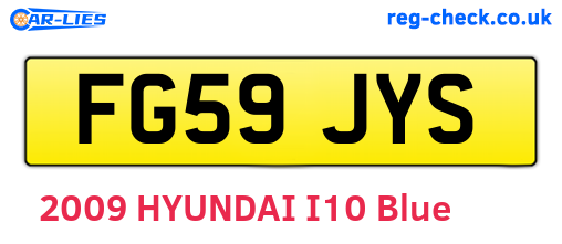 FG59JYS are the vehicle registration plates.