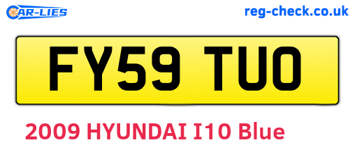 FY59TUO are the vehicle registration plates.
