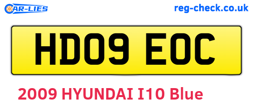 HD09EOC are the vehicle registration plates.