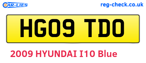 HG09TDO are the vehicle registration plates.